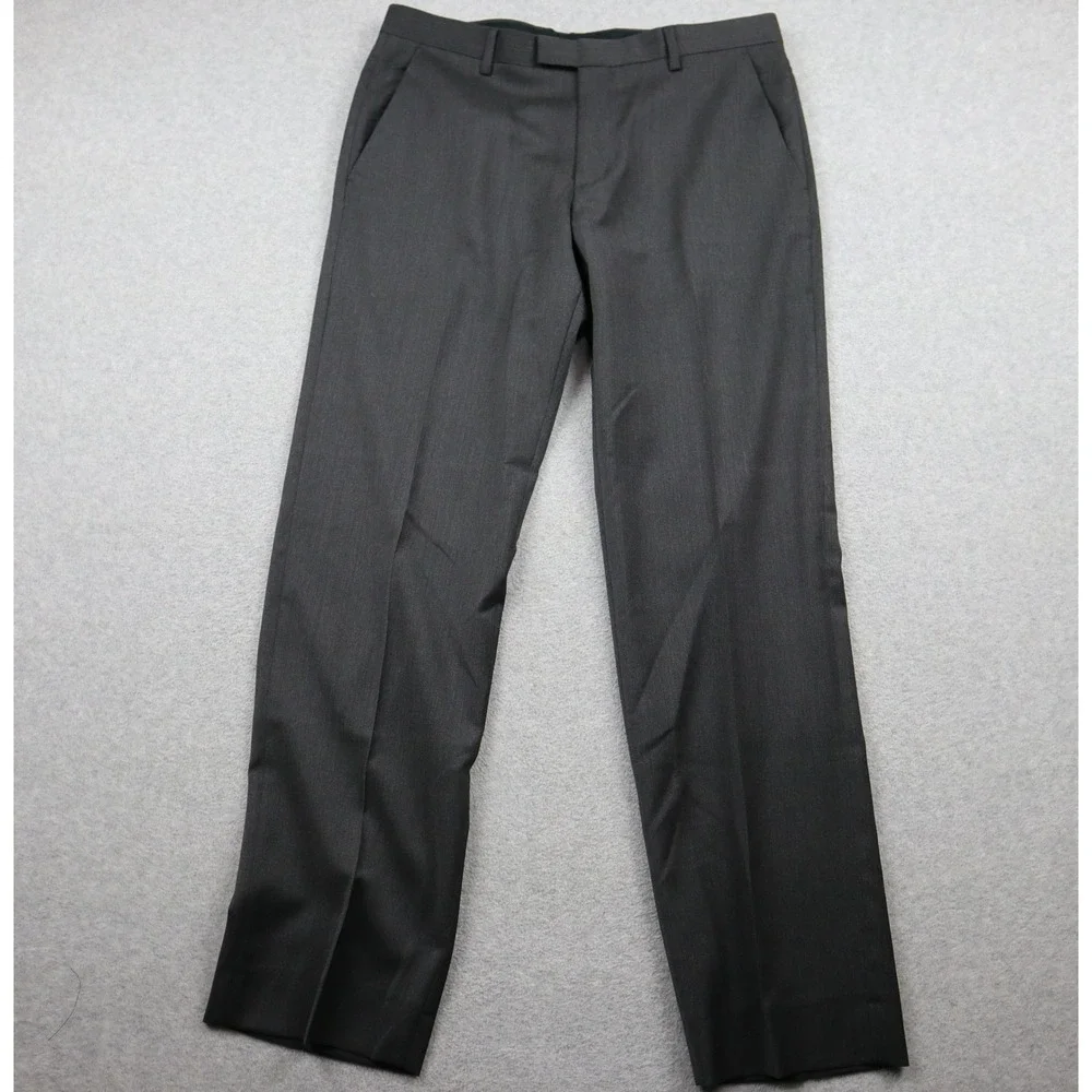 Banana Republic Dress Pants Mens 34x32 Slim Fit Wool Gray Lanificio Cerruti
